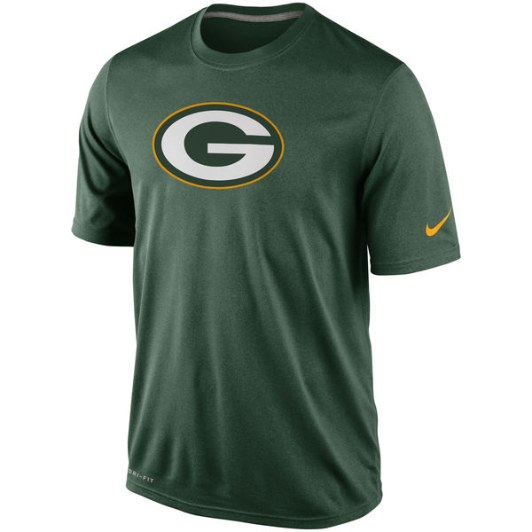 Men NFL Green Bay Packers Nike Legend Logo Essential #2 Performance TShirt Green->customized ncaa jersey->Custom Jersey